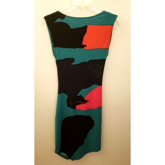 Rachel Rachel Roy Lightweight V Neck Asymmetrical Hem Drape Front Dress XS EUC - Picture 4 of 7